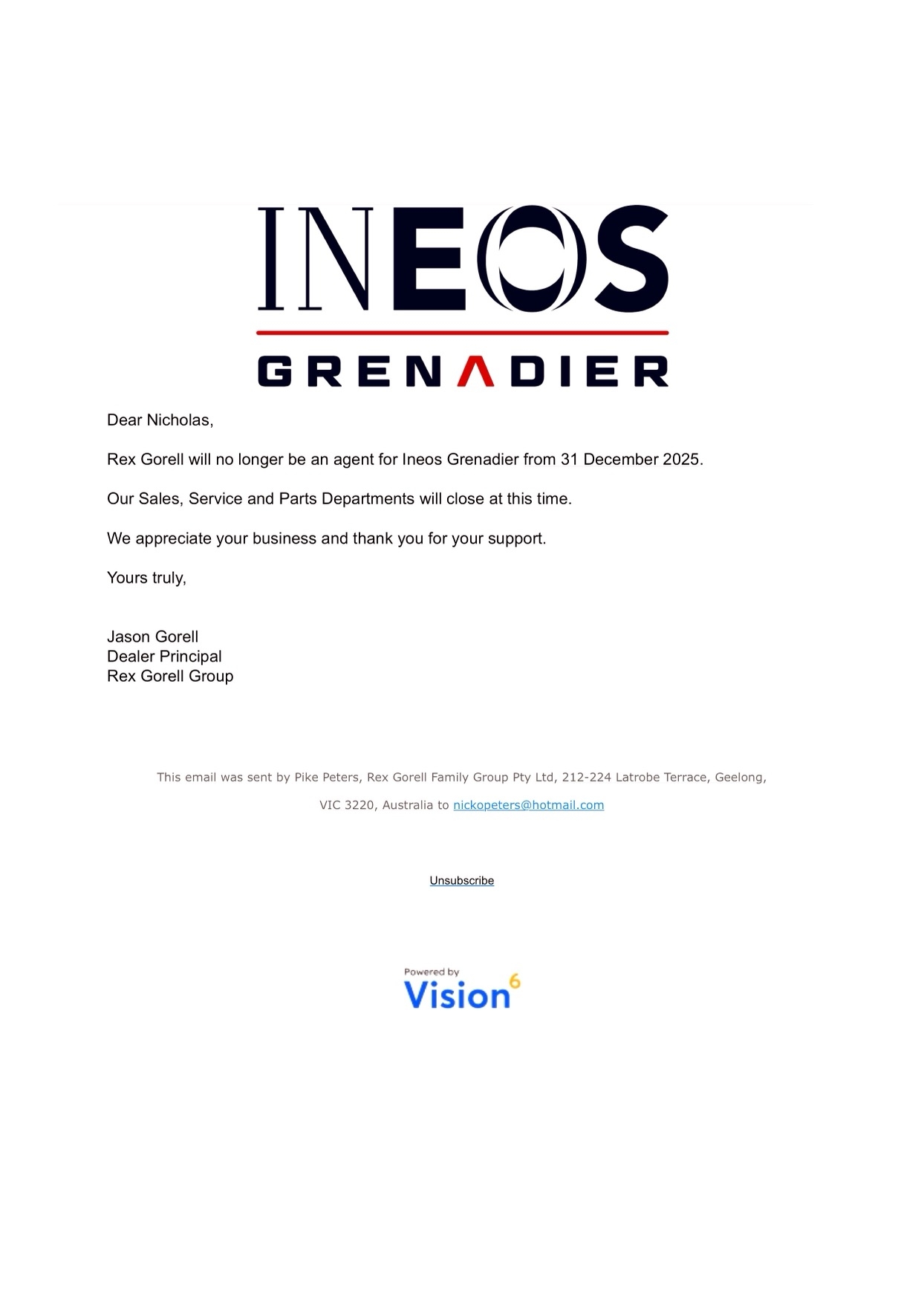 Rex Gorell Ineos Grenadier will close 31 December 2025.jpeg